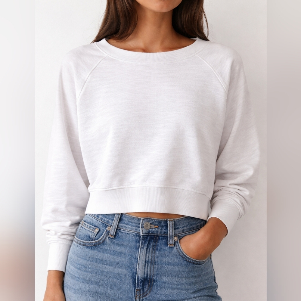 J. Crew Vintage Fleece Cropped Sweatshirt